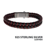 Brown & Red Braided Leather Bracelet